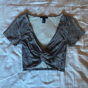 Black and White Checkered Top